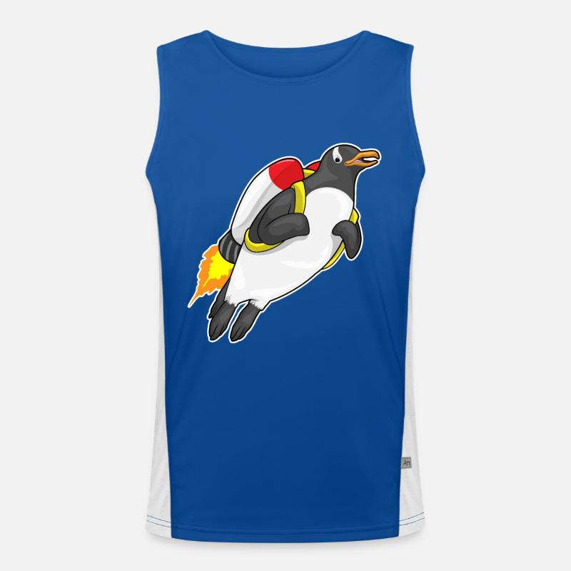 Pinguin Jetpack Funktionelles Kontrast-Tank Top für Männer 
