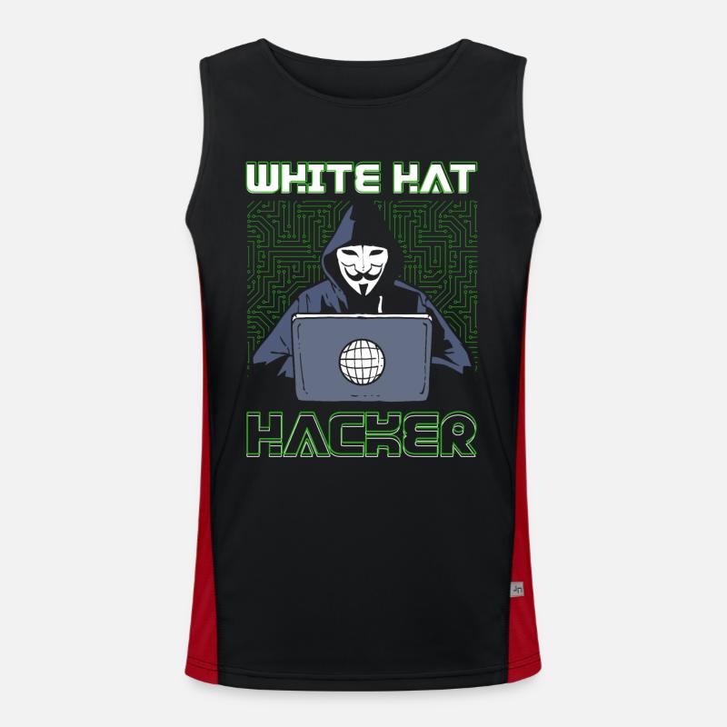 White Hat Hacker Hacking Programming Dark Net Funktionelles Kontrast-Tank Top für Männer 
