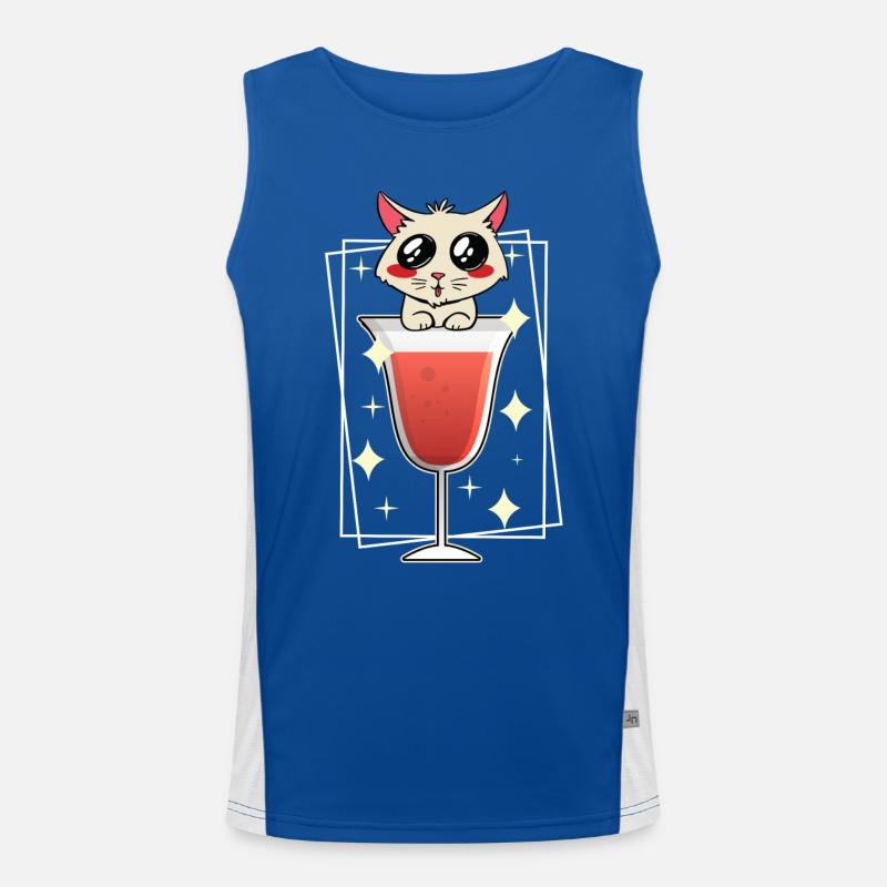 Cocktail de chat mignon – Ambiance de boisson Kawaii Débardeur respirant contrasté Homme 