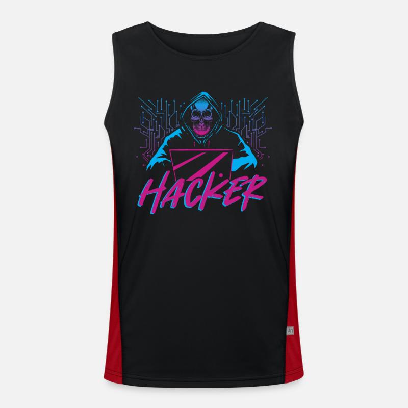 Hacker Hacking Computer Nerd Network Developer Débardeur respirant contrasté Homme 