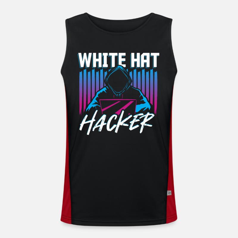 White Hat Hacker Piratage Réseau Internet Débardeur respirant contrasté Homme 