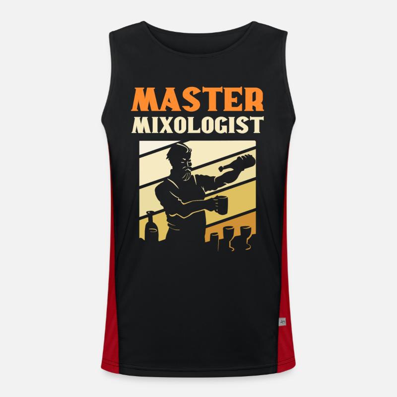 Master Mixologist Bartender Barkeeper - Men's Functional Contrast Tank Top  - black/red