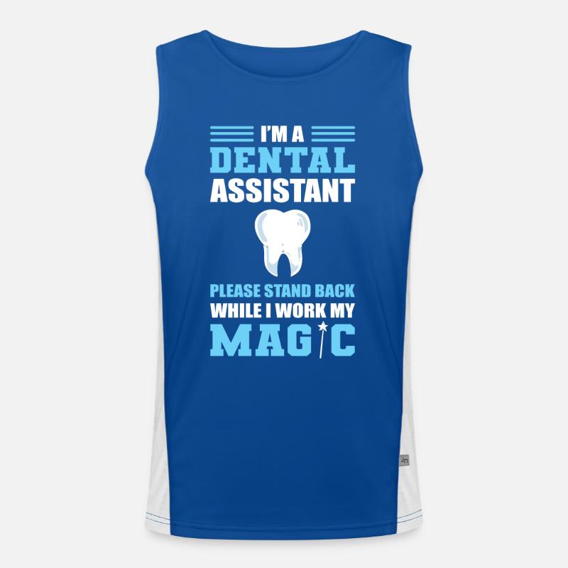 Dental Assistant Stand Back While I Work My Magic Funktionelles Kontrast-Tank Top für Männer 