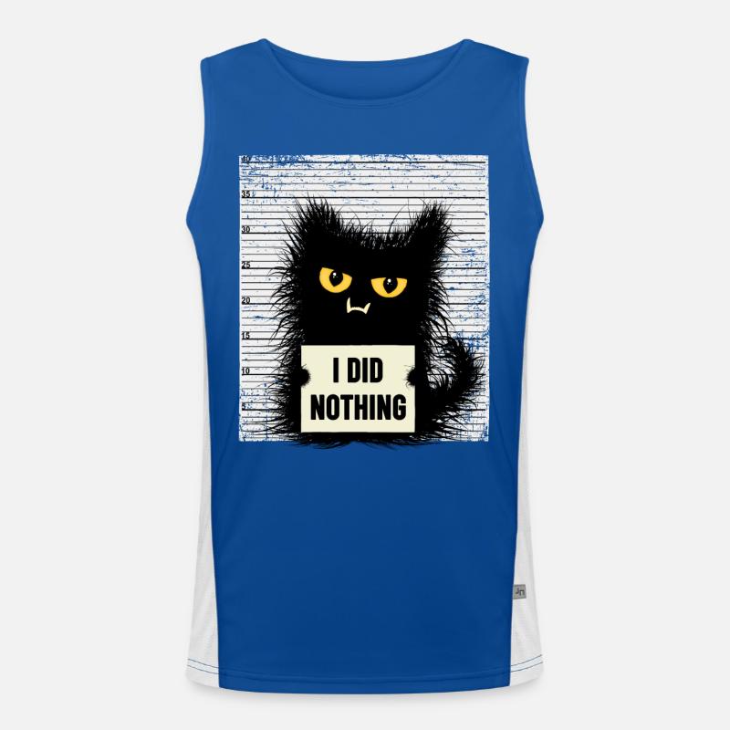 Verbrecher Katze Mit Spruch Katzen Sarkasmus Funktionelles Kontrast-Tank Top für Männer 
