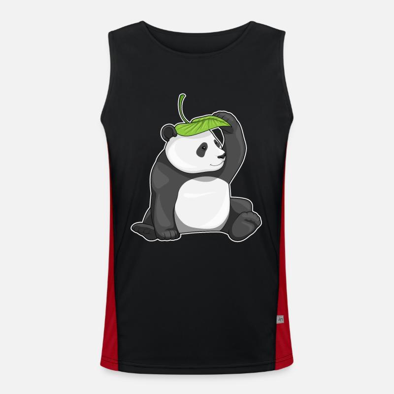 Panda Leaf - Men's Functional Contrast Tank Top  - black/red