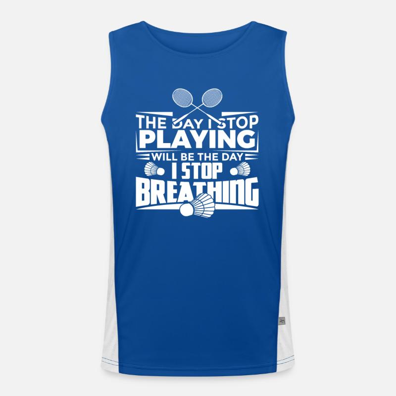 Lustiger Badminton Spruch Funktionelles Kontrast-Tank Top für Männer 