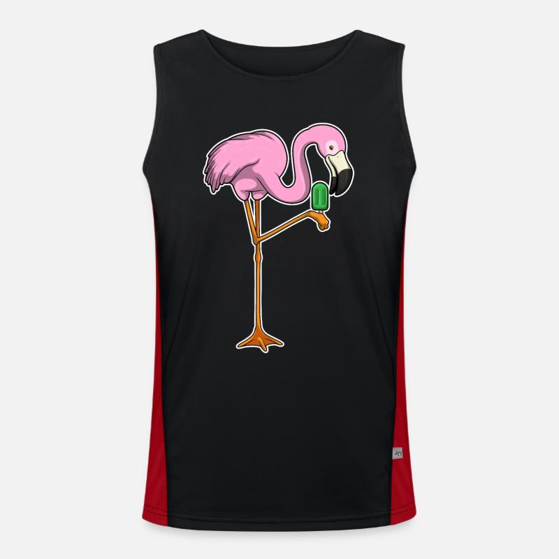 Flamingo popsicles - Men's Functional Contrast Tank Top - black/red