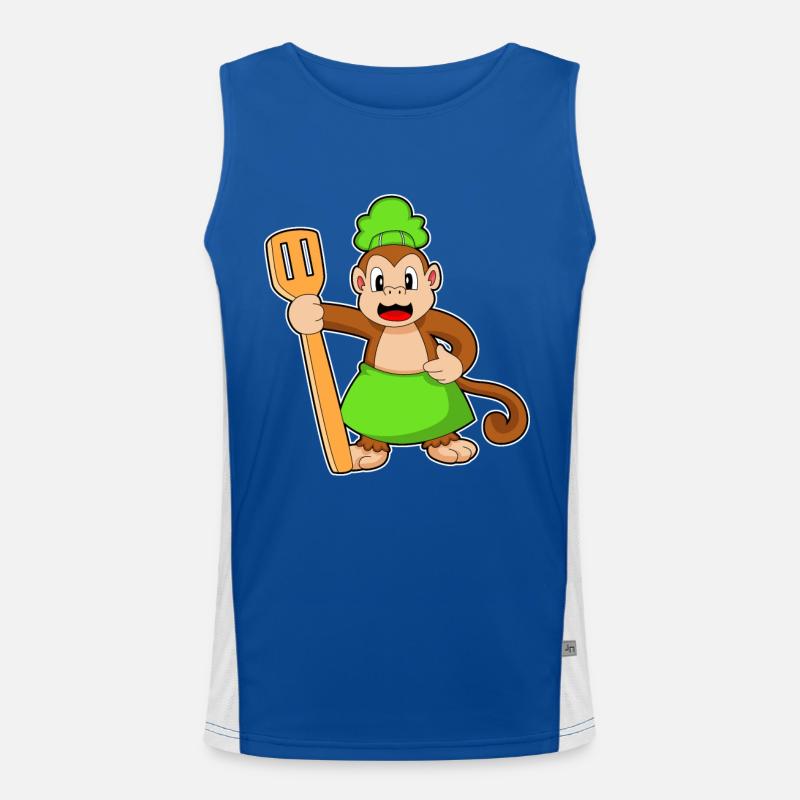 Monkey Cook Spatula Cooking Men's Functional Contrast Tank Top 