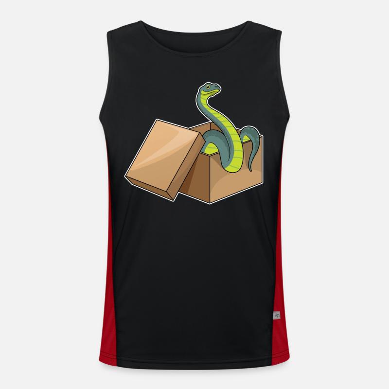 Snake Box - Men's Functional Contrast Tank Top - black/red
