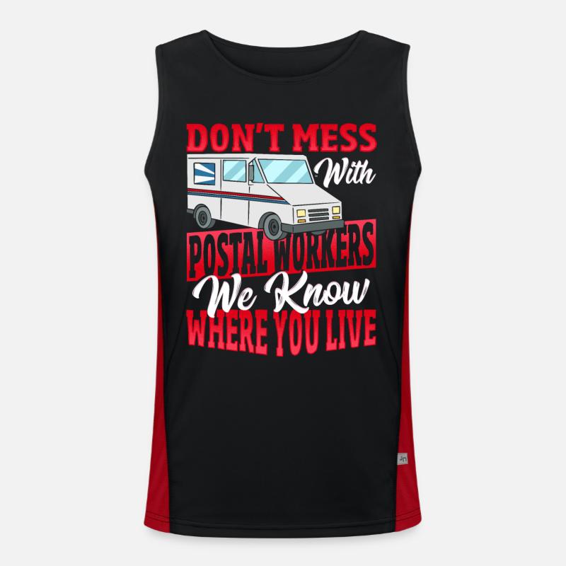 Don't Mess With Postal Workers Postal Worker Funktionelles Kontrast-Tank Top für Männer 