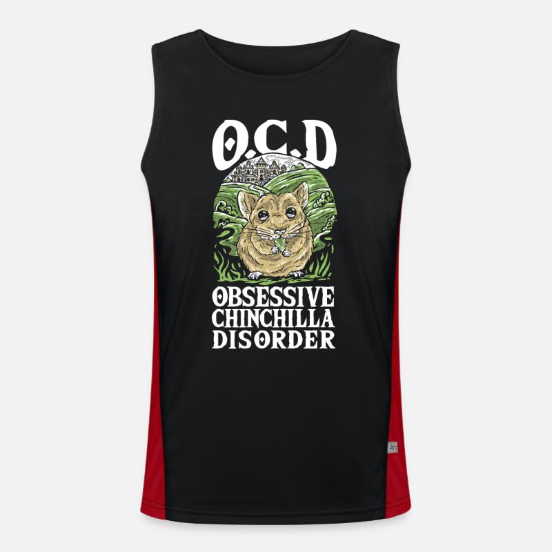 O.C.D Obsessive Chinchilla Disorder Chinchilla Mom Men's Functional Contrast Tank Top 