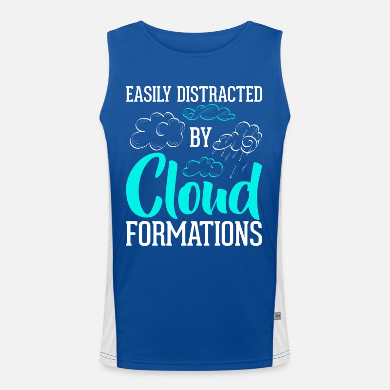 Easily Distracted By Cloud Formations Funktionelles Kontrast-Tank Top für Männer 