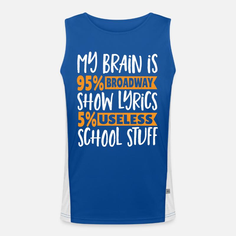 My Brain is 95% Broadway 5% Useless School Stuff Men's Functional Contrast Tank Top 