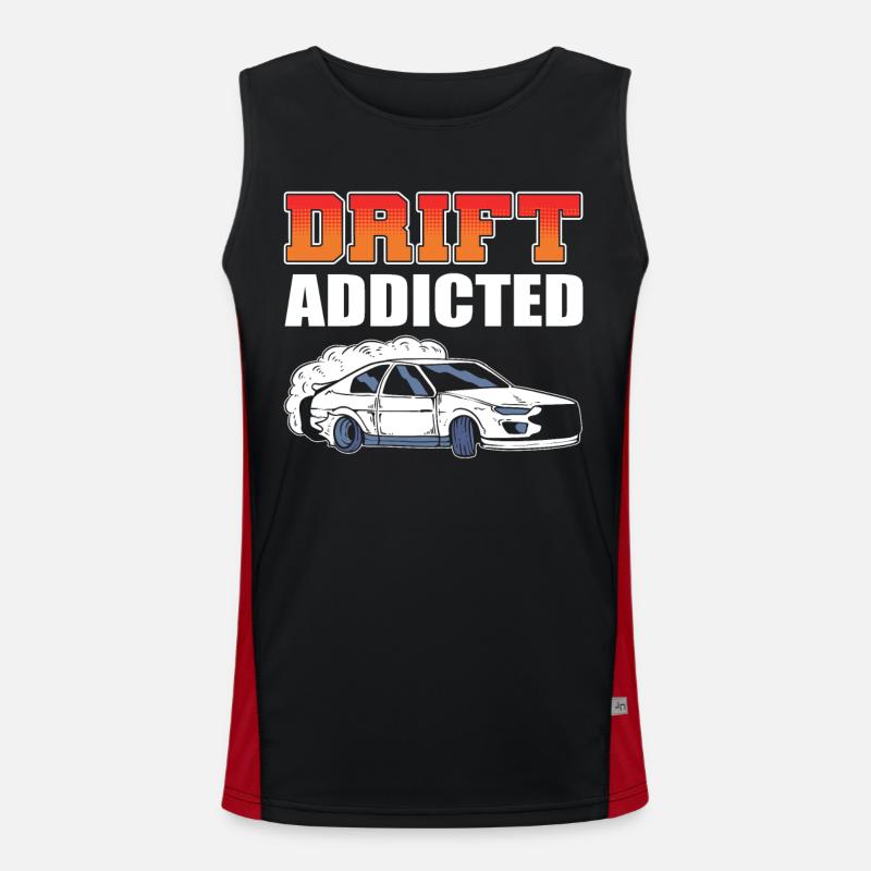 Course de voitures de drift accro à la dérive Débardeur respirant contrasté Homme 