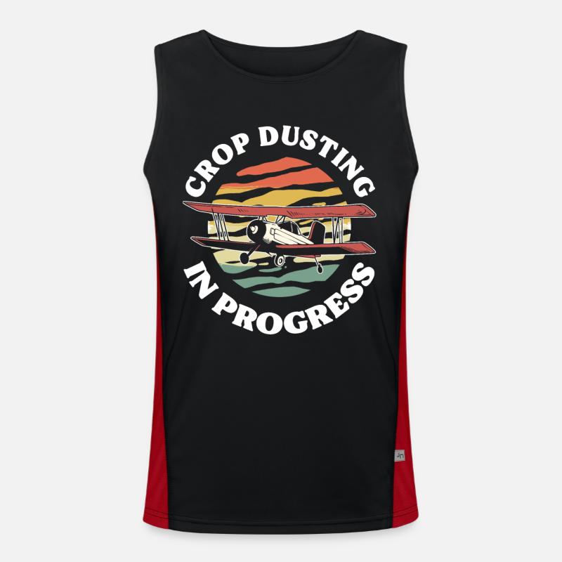 Crop Dusting In Progress Crop Duster Men's Functional Contrast Tank Top 