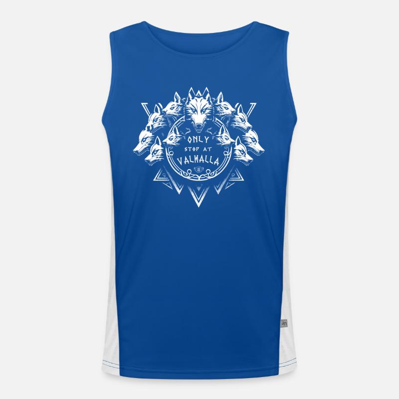 Die Wölfe von Walhalla - Wikinger-Zitat Funktionelles Kontrast-Tank Top für Männer 