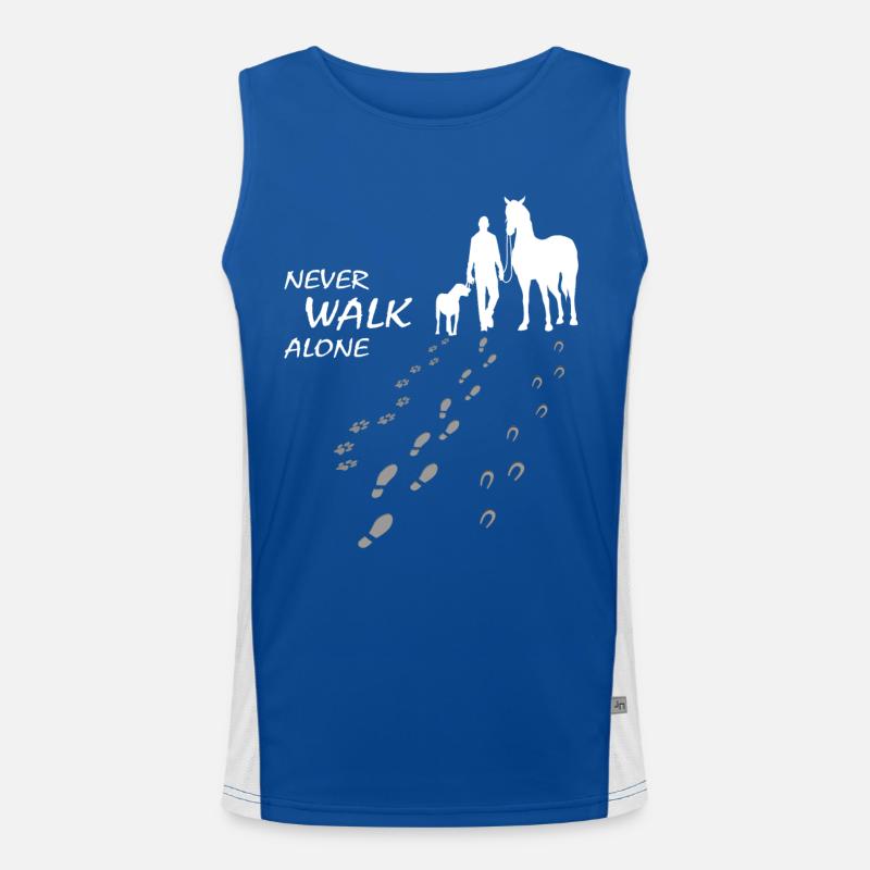 Hund Pferd Reiter - Never walk alone - gemeinsam Funktionelles Kontrast-Tank Top für Männer 