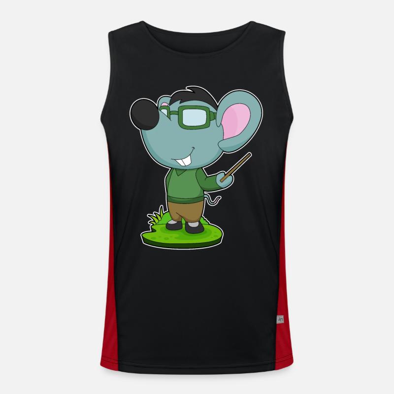 Mouse Teacher Pointer School - Men's Functional Contrast Tank Top - black/red