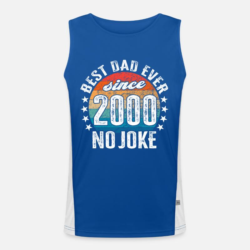 Bester Papa der Welt seit 2000 No Joke Funktionelles Kontrast-Tank Top für Männer 