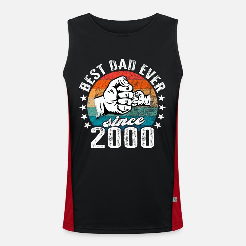Bester Papa der Welt seit 2000 Vatertag Funktionelles Kontrast-Tank Top für Männer 
