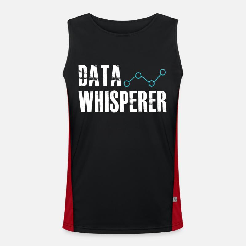 Data Whisperer Science Analyst Software Engineer - Funktionelles Kontrast-Tank Top für Männer - Schwarz/Rot