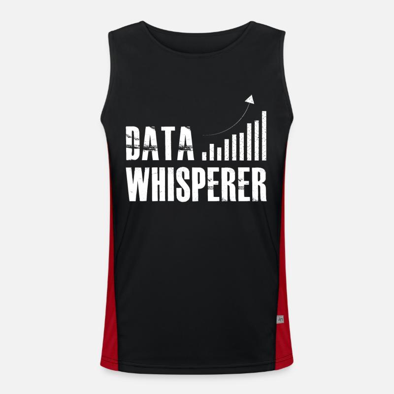 Data Whisperer Science Analyst Software Engineer - Funktionelles Kontrast-Tank Top für Männer  - Schwarz/Rot