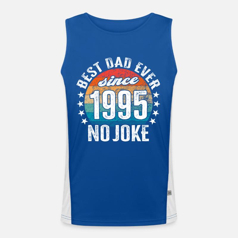 Bester Papa der Welt seit 1995 No Joke Funktionelles Kontrast-Tank Top für Männer 
