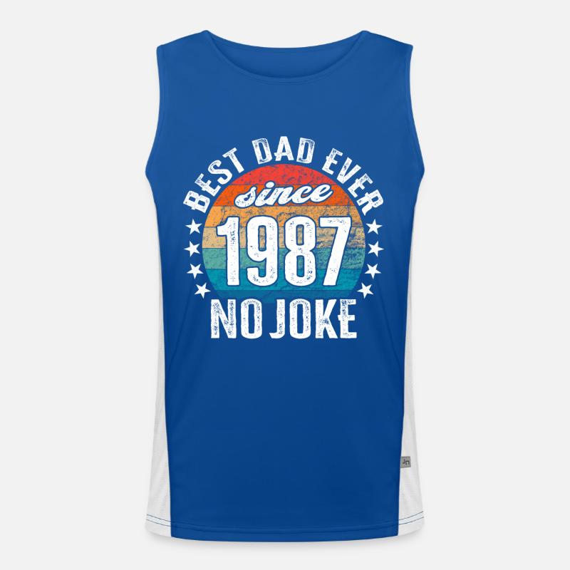 Best dad in the world since 1987 No Joke Men's Functional Contrast Tank Top 