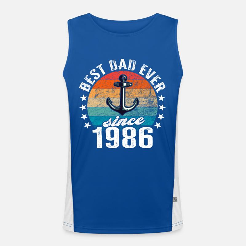 Bester Papa der Welt seit 1986 Anker Funktionelles Kontrast-Tank Top für Männer 