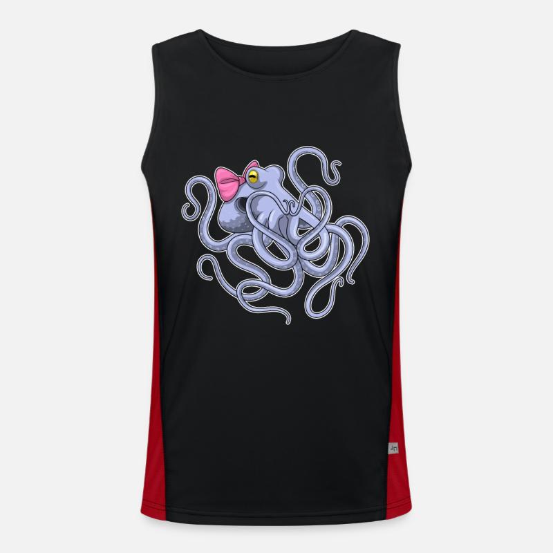 Octopus Loop - Men's Functional Contrast Tank Top - black/red