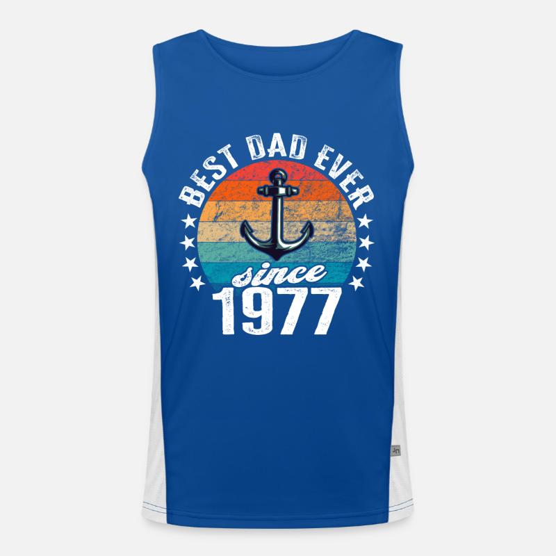 Bester Papa der Welt seit 1977 Anker Funktionelles Kontrast-Tank Top für Männer 