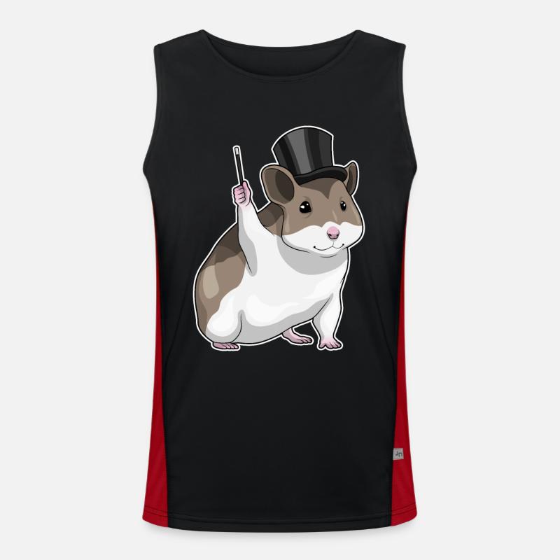 Hamster Wizard Wand - Men's Functional Contrast Tank Top - black/red