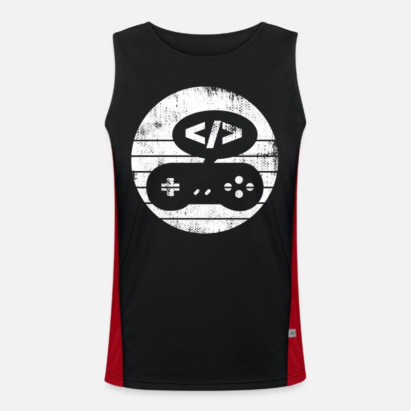 Game Developer - Men's Functional Contrast Tank Top  - black/red
