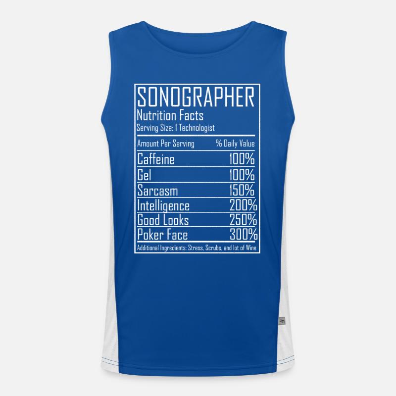 Ultrasound Tech Sonographer Radiology Nutrition Men's Functional Contrast Tank Top 
