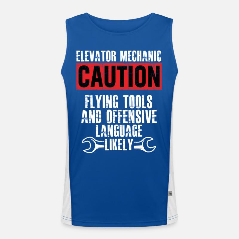 Elevator Mechanic Flying Tools Technician Funktionelles Kontrast-Tank Top für Männer 