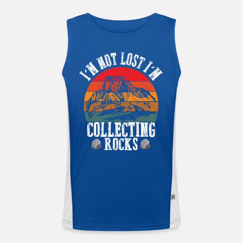 I m Not Lost I m Collecting Rocks Geologist Earth Men's Functional Contrast Tank Top 