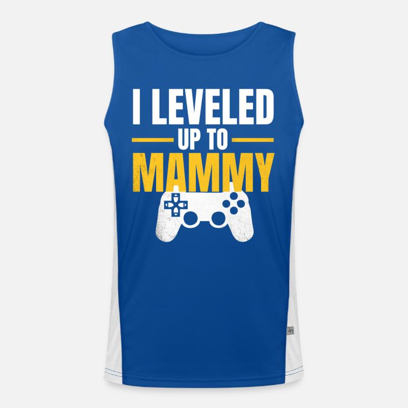 Level Up Mama Gamer Funktionelles Kontrast-Tank Top für Männer 