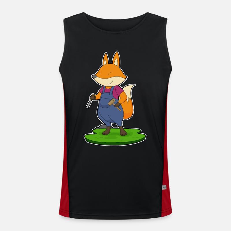 Fox Craftsman Hammer Chisel - Men's Functional Contrast Tank Top  - black/red