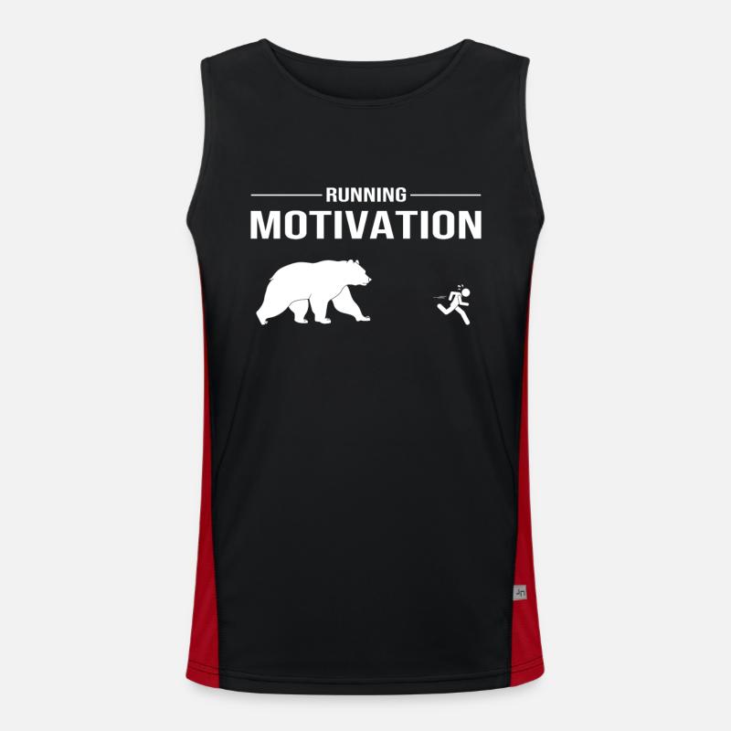 Laufmotivation - Running Bear Funktionelles Kontrast-Tank Top für Männer 