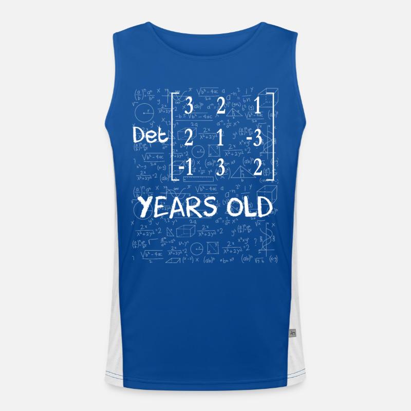 38th birthday 38 years matrix determinant Men's Functional Contrast Tank Top 