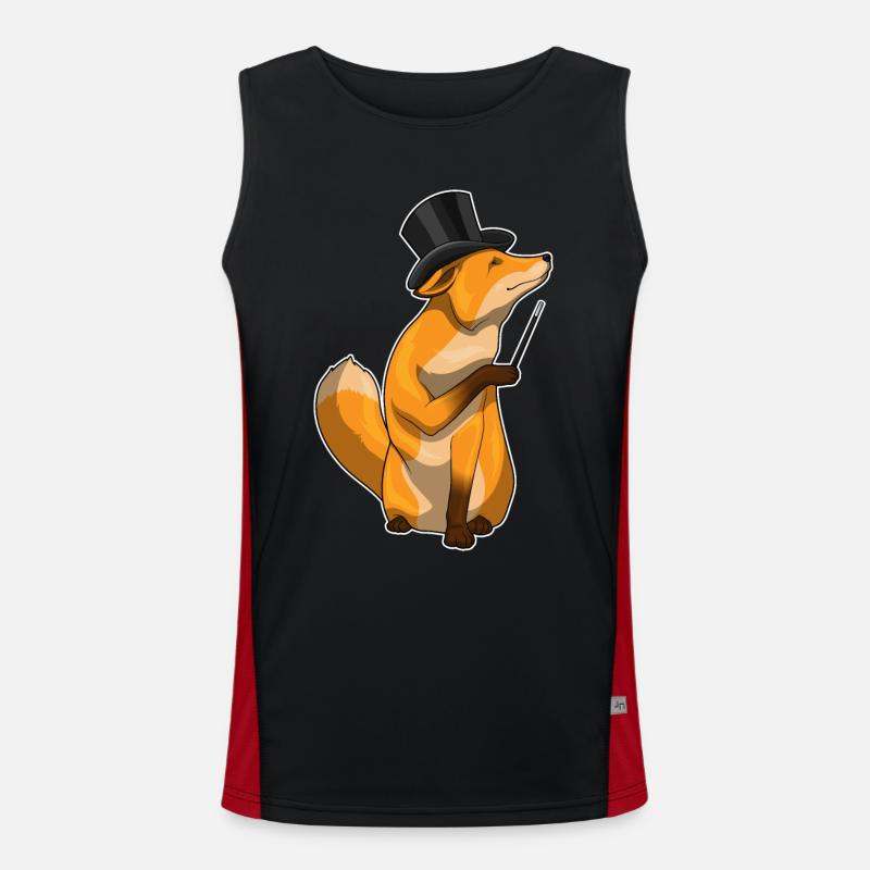 Fox Wizard Wand - Men's Functional Contrast Tank Top - black/red