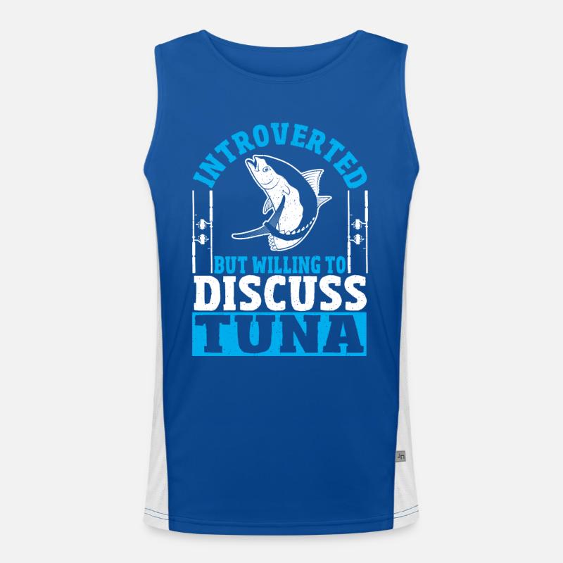 Thunfischfischen Introvertiert, aber bereit, über Funktionelles Kontrast-Tank Top für Männer 