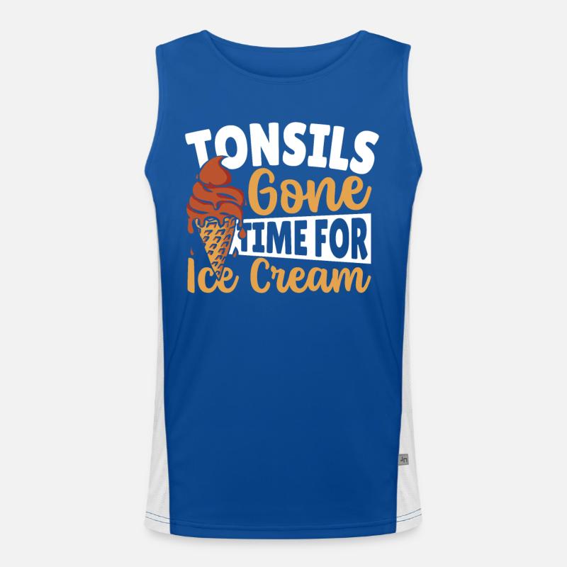 Tonsillen sind weg Zeit für Eiscreme Tonsillitis Funktionelles Kontrast-Tank Top für Männer 