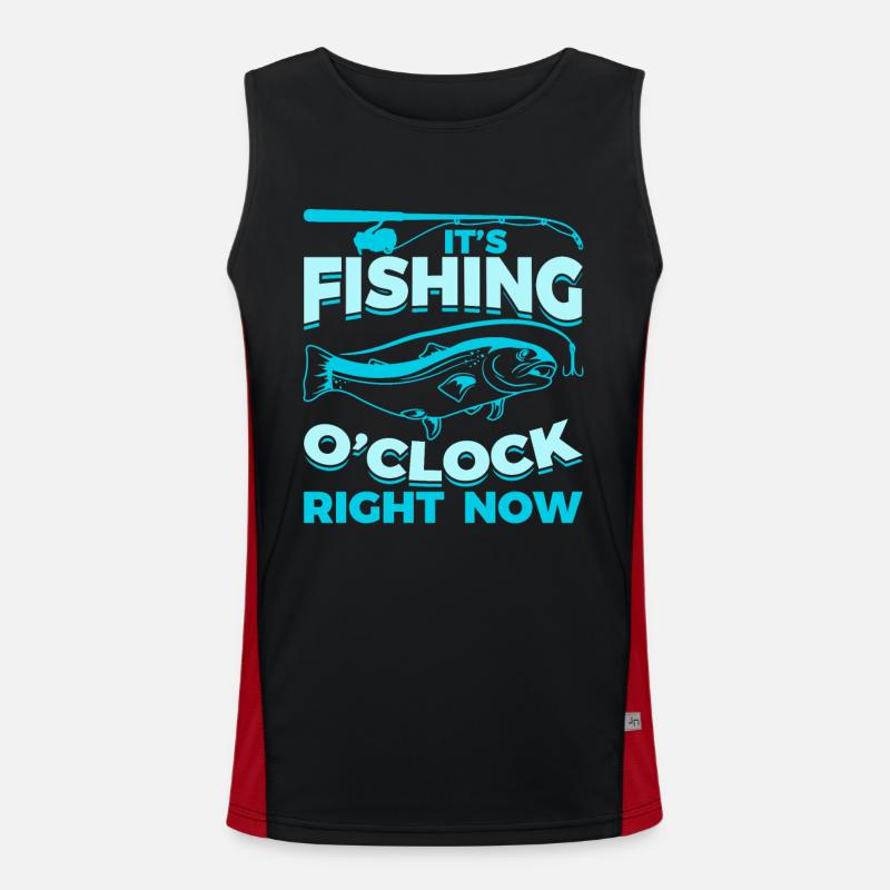 Angler Spruch Funktionelles Kontrast-Tank Top für Männer 