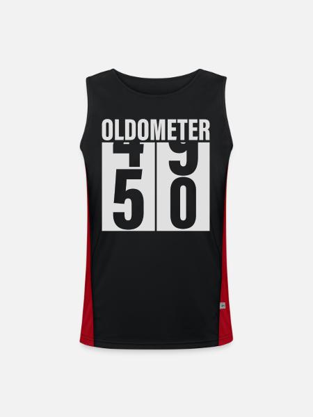 50th birthday Oldometer - Men's Functional Contrast Tank Top  - black/red