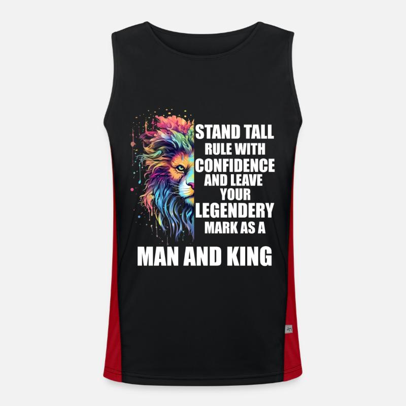 Man and King Funktionelles Kontrast-Tank Top für Männer 