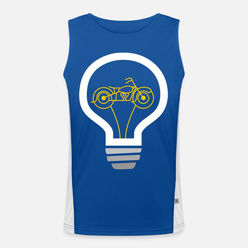 Motorcycle inside bulb Men's Functional Contrast Tank Top 
