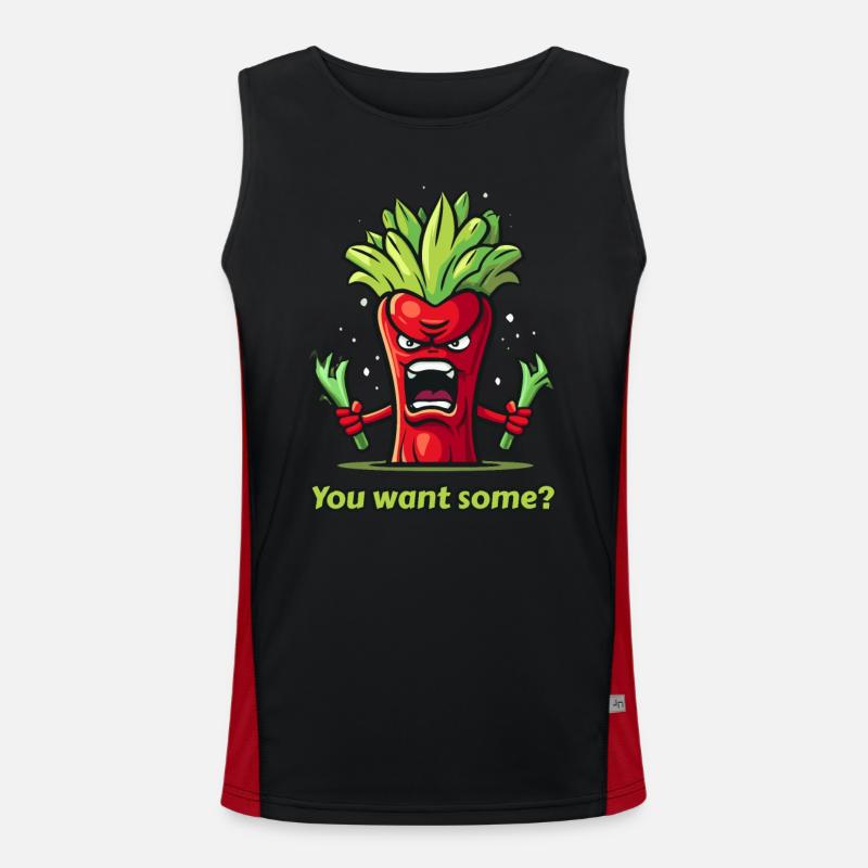 Wütendes rotes Gemüse Funktionelles Kontrast-Tank Top für Männer 