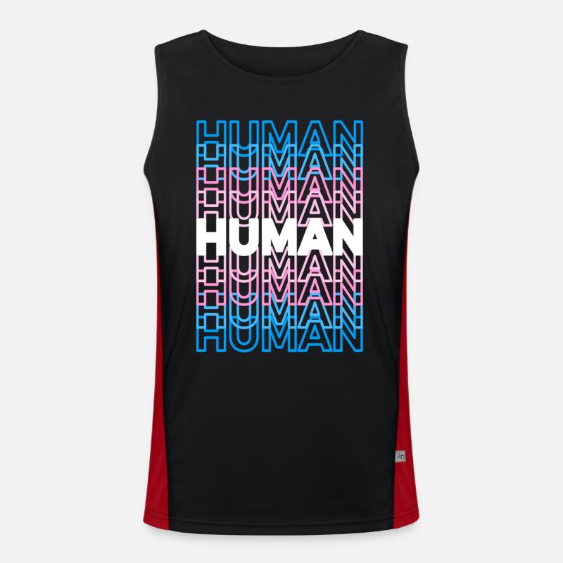 Human Transgender Funktionelles Kontrast-Tank Top für Männer 
