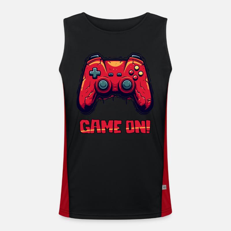 Parodie Robuster Gaming Controller, game on Funktionelles Kontrast-Tank Top für Männer 